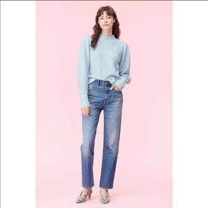 Rebecca Taylor Sweater Blue Optic Nep Balloon EUC